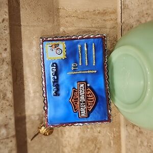 Christopher Radko Harley Davidson postcards Christmas Ornament 🎄***